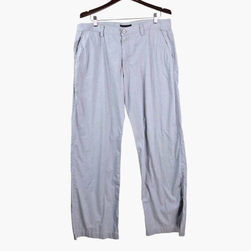 Theory Mens 36 x 33 Charlton Sheets Pants Cotton Flat Front Light Gray